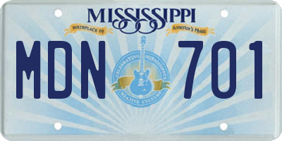 MS license plate MDN701