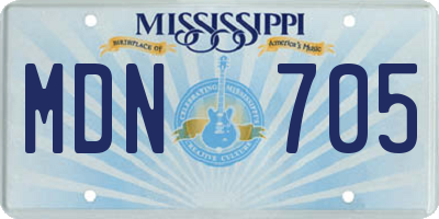 MS license plate MDN705