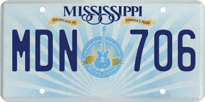 MS license plate MDN706