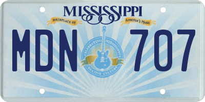 MS license plate MDN707