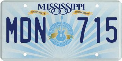 MS license plate MDN715