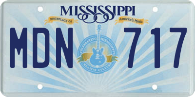 MS license plate MDN717