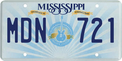 MS license plate MDN721