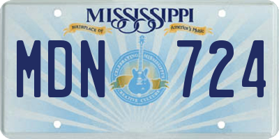 MS license plate MDN724