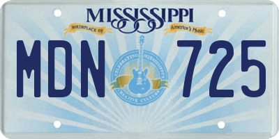 MS license plate MDN725