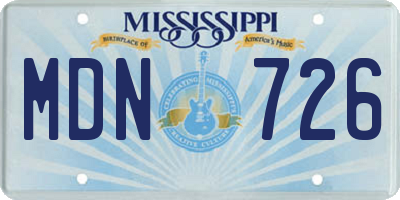 MS license plate MDN726