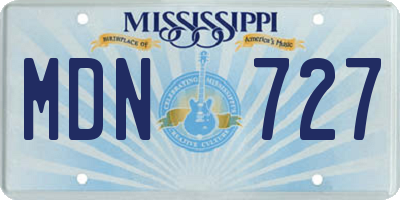 MS license plate MDN727