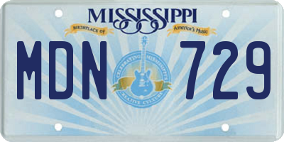 MS license plate MDN729