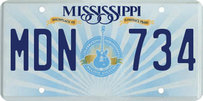 MS license plate MDN734