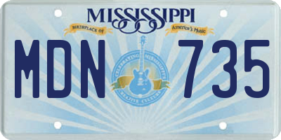 MS license plate MDN735