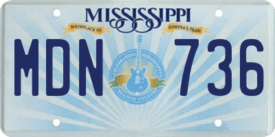 MS license plate MDN736