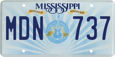 MS license plate MDN737