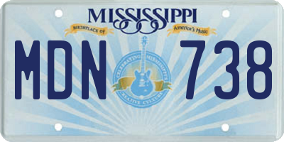 MS license plate MDN738