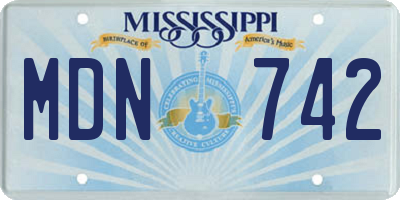 MS license plate MDN742