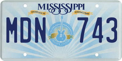 MS license plate MDN743