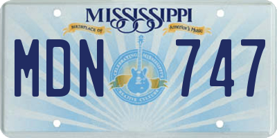 MS license plate MDN747