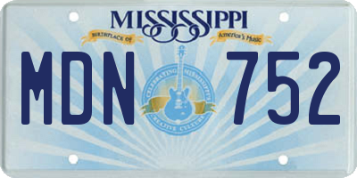 MS license plate MDN752
