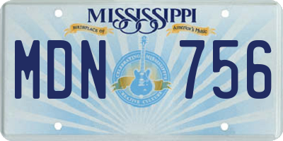 MS license plate MDN756