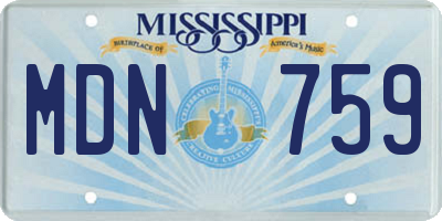 MS license plate MDN759