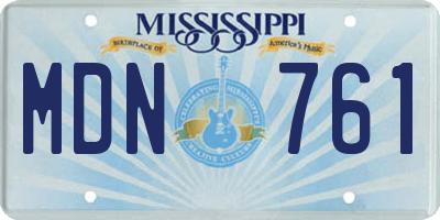 MS license plate MDN761