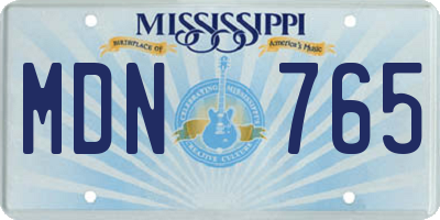 MS license plate MDN765