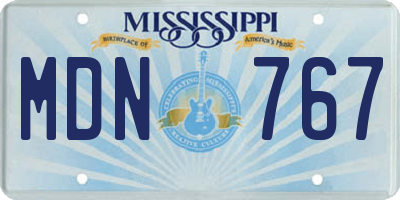 MS license plate MDN767