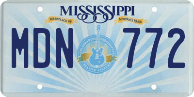 MS license plate MDN772