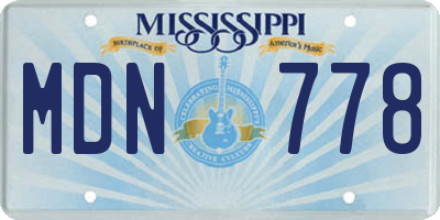 MS license plate MDN778