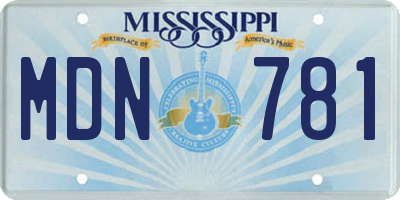 MS license plate MDN781