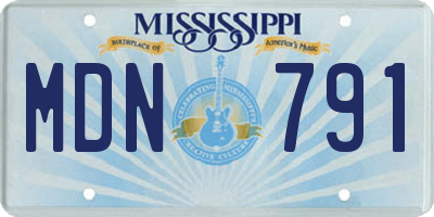 MS license plate MDN791