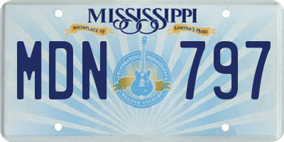 MS license plate MDN797