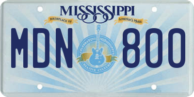 MS license plate MDN800