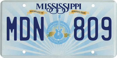 MS license plate MDN809