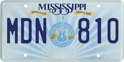 MS license plate MDN810