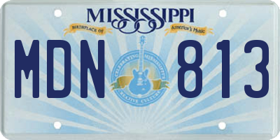 MS license plate MDN813
