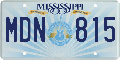 MS license plate MDN815