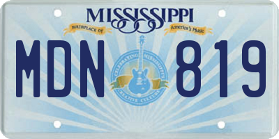 MS license plate MDN819