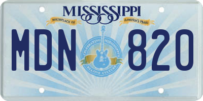 MS license plate MDN820