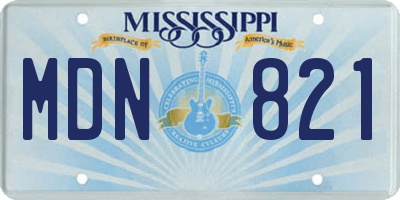 MS license plate MDN821