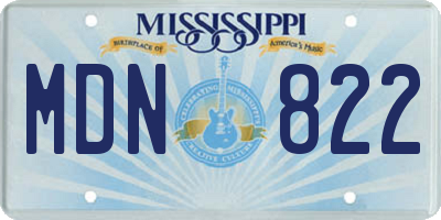 MS license plate MDN822
