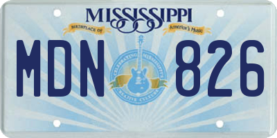 MS license plate MDN826