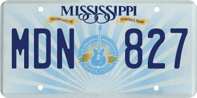 MS license plate MDN827