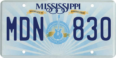 MS license plate MDN830