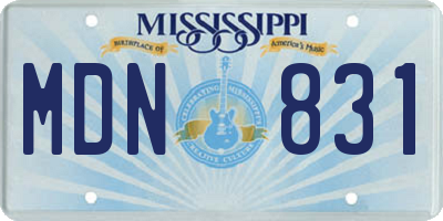 MS license plate MDN831