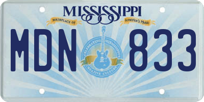 MS license plate MDN833