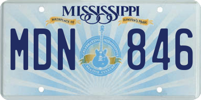 MS license plate MDN846