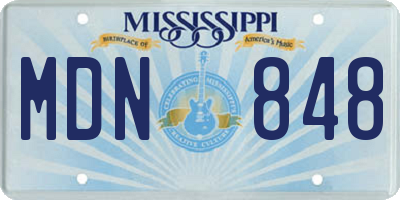 MS license plate MDN848