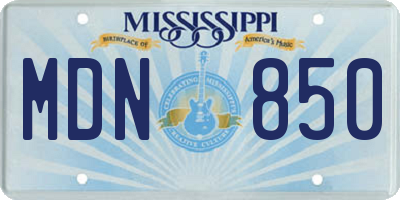 MS license plate MDN850