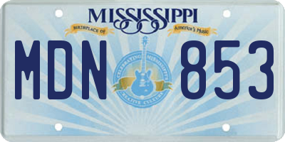 MS license plate MDN853