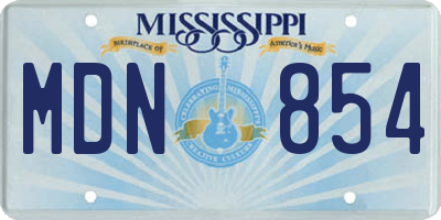 MS license plate MDN854